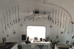 The Giving Keys airstream trailer popup shop on Traction Ave in LA