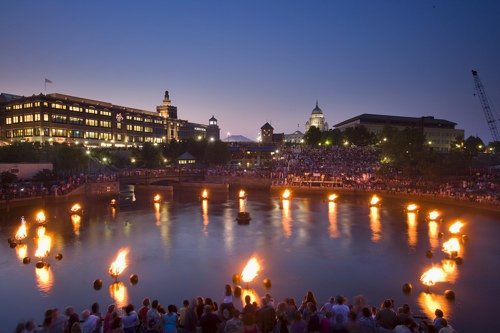 WaterFire in Waterplace Park