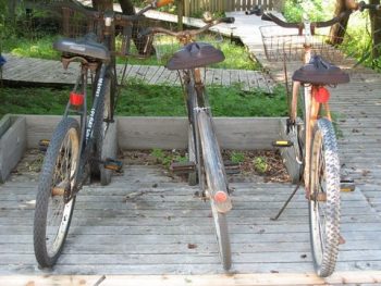 Bikes on car-free Fire Island NY