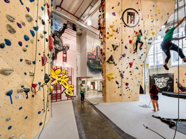 Climbing at Brooklyn Boulders