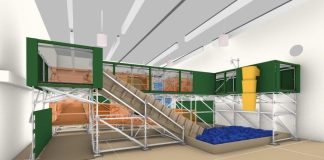 Scaffolding at Brooklyn Children’s Museum Turns NYC’s Ubiquitous Eyesore into Kid-Friendly Play Art brooklyn childrens museum