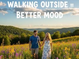 How Walking Outside Improves Your Mood a couple walking outside to improve their mood