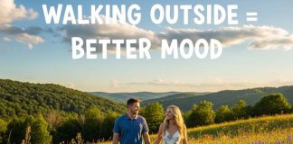 How Walking Outside Improves Your Mood a couple walking outside to improve their mood