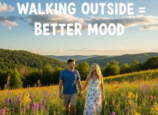 How Walking Outside Improves Your Mood a couple walking outside to improve their mood