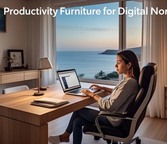 a digital nomad sitting on comfortable chair