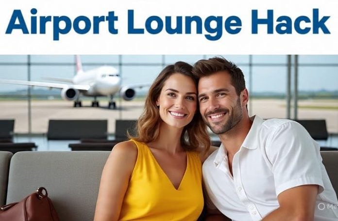 airport lounge hack couple at airport lounge using an lounge hack
