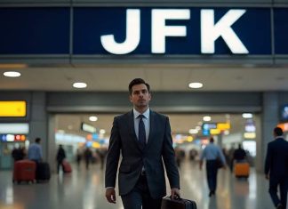 businessman on Corporate Trip to New York