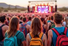 guys traveling to a concert festival