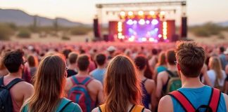 guys traveling to a concert festival